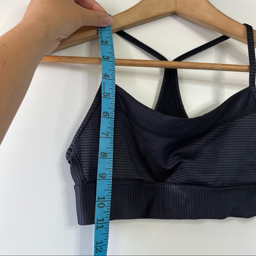 Alala rays rib black wet look Athletic sports bra - Picture 6 of 8